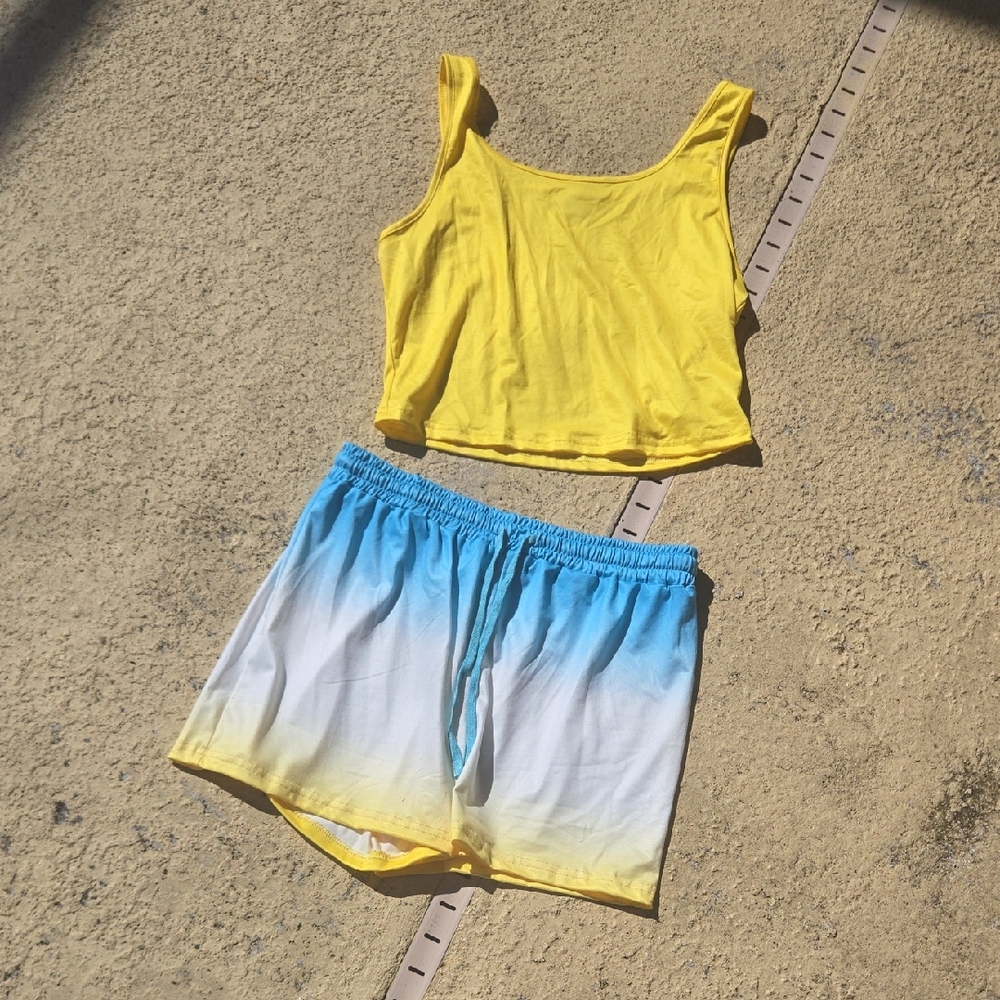 SHEIN Blue and Light Blue Shorts